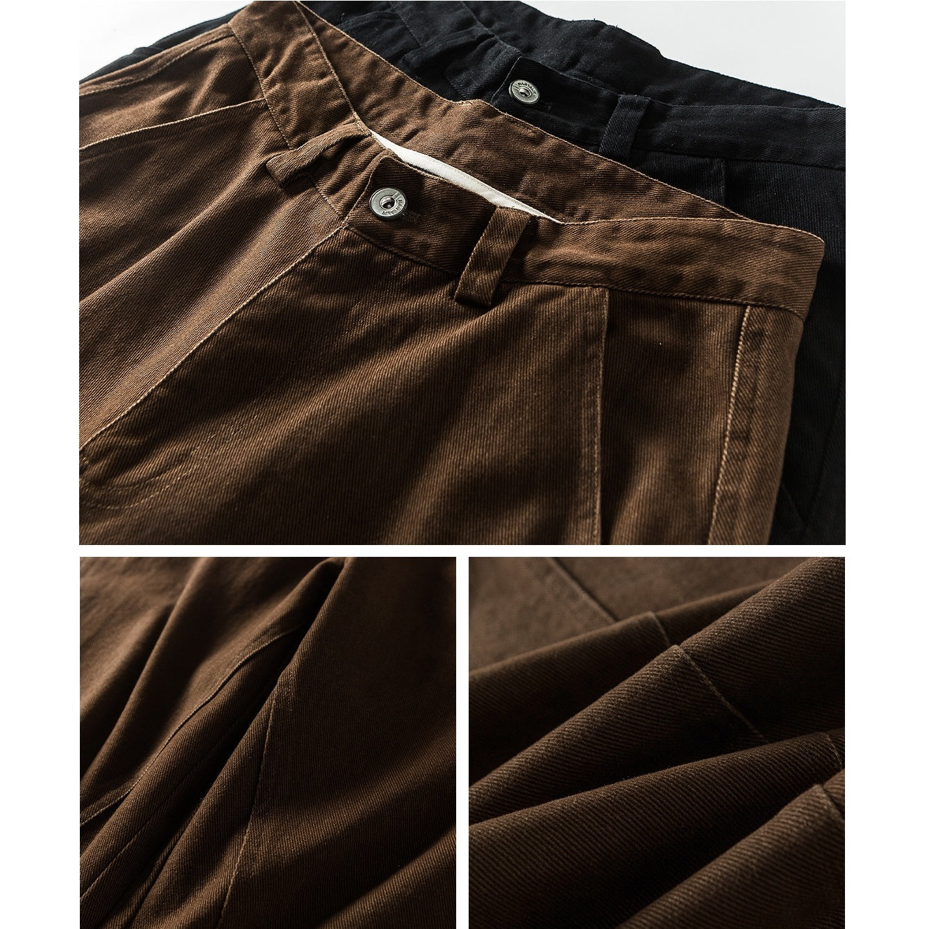 Washed Distressed Switching Design Wide Pants NA7009