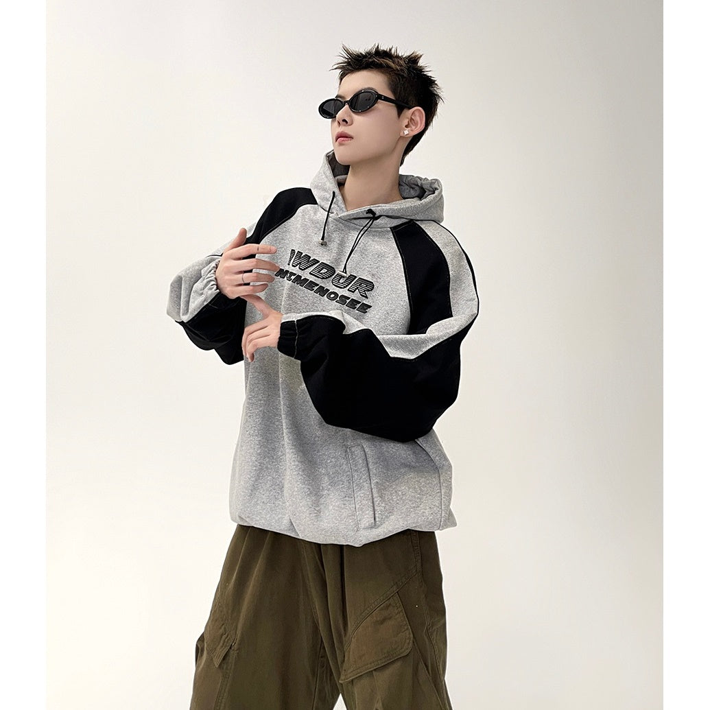 Cut-panel Contrasting Hooded Sweat MB7085