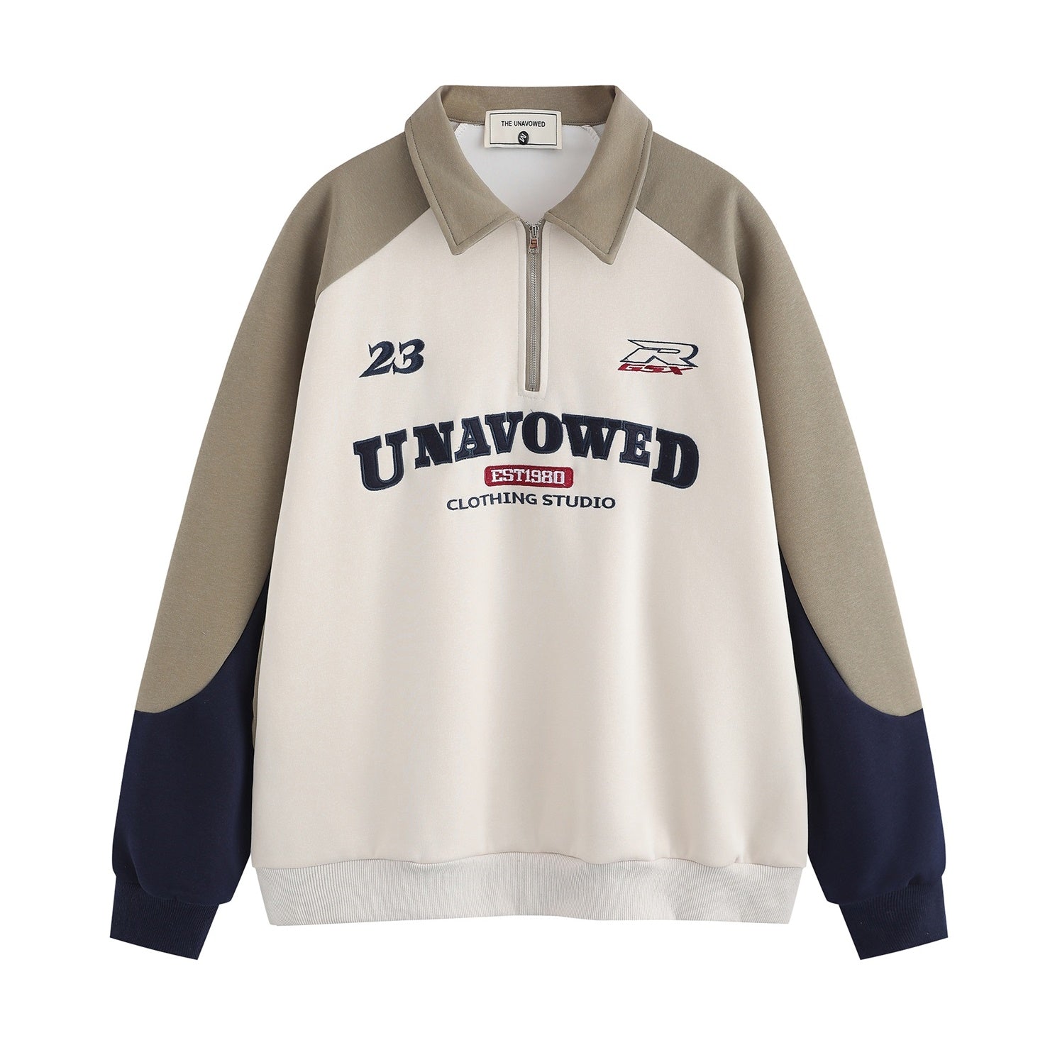 Retro Preppy Half-zip Polo Sweat MB7086