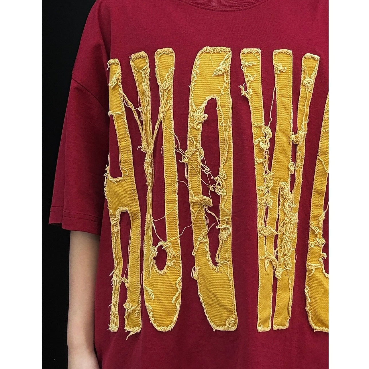 Patch Embroidered Big Letter T-shirt EAT107