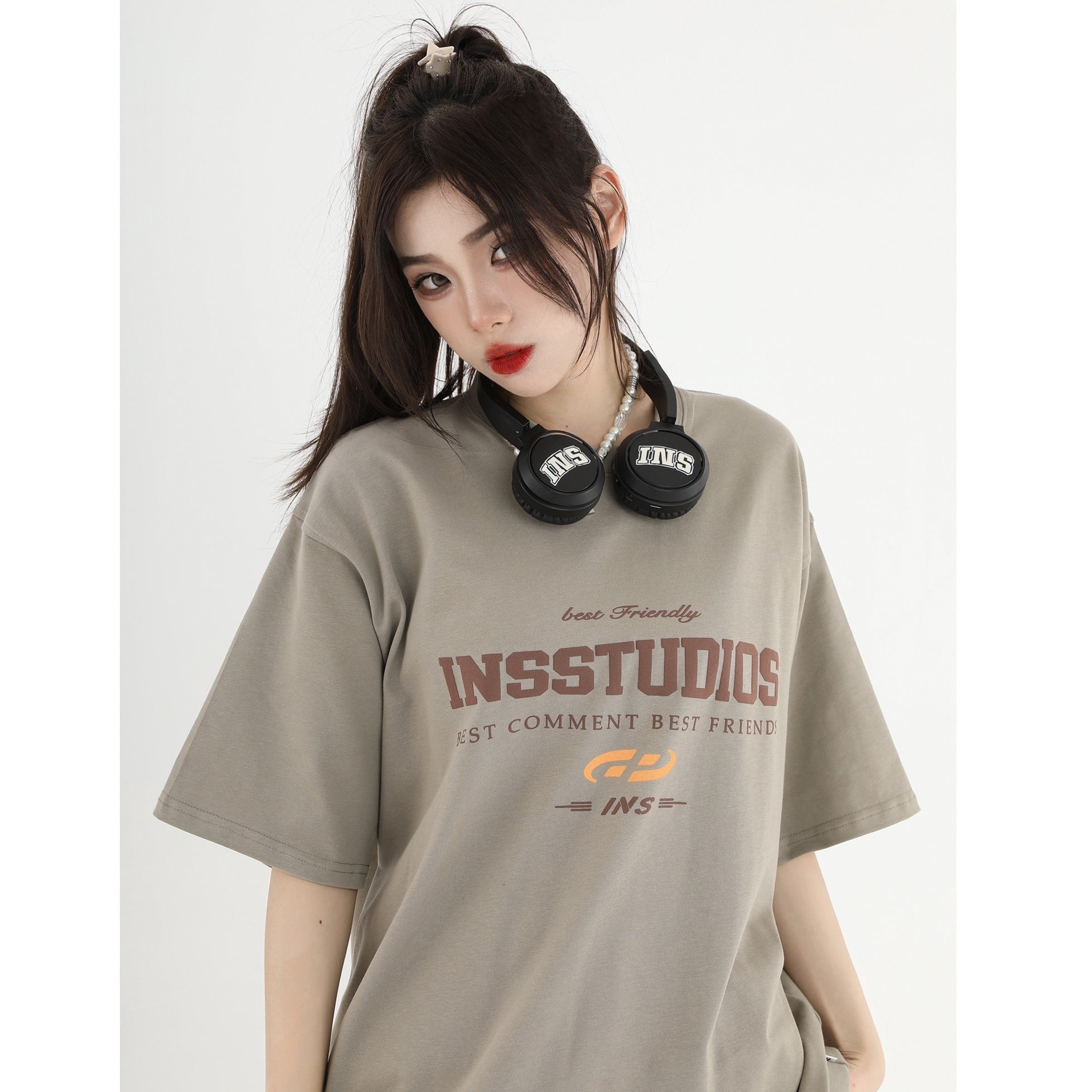 Retro Font Change LOGO Loose T-shirt IN7013