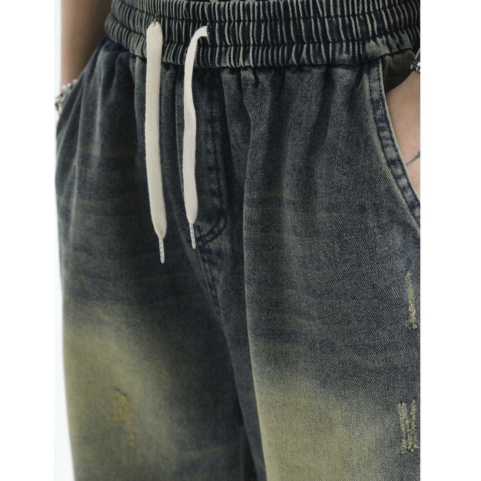 Vintage Pleated Wash Loose Straight Casual Jeans IN7026