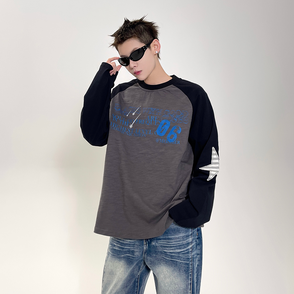 Printed Raglan Long Sleeve T-Shirt EAT075
