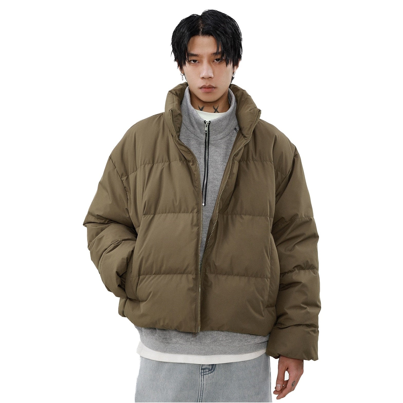 Stand Collar Simple Down Jacket MB7297