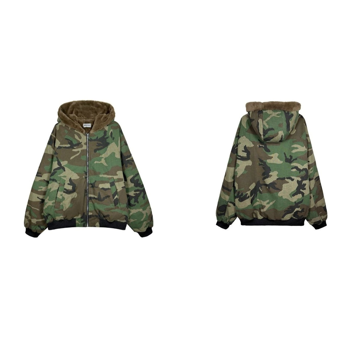 Camouflage Fur Collar Hooded Jacket MB7241