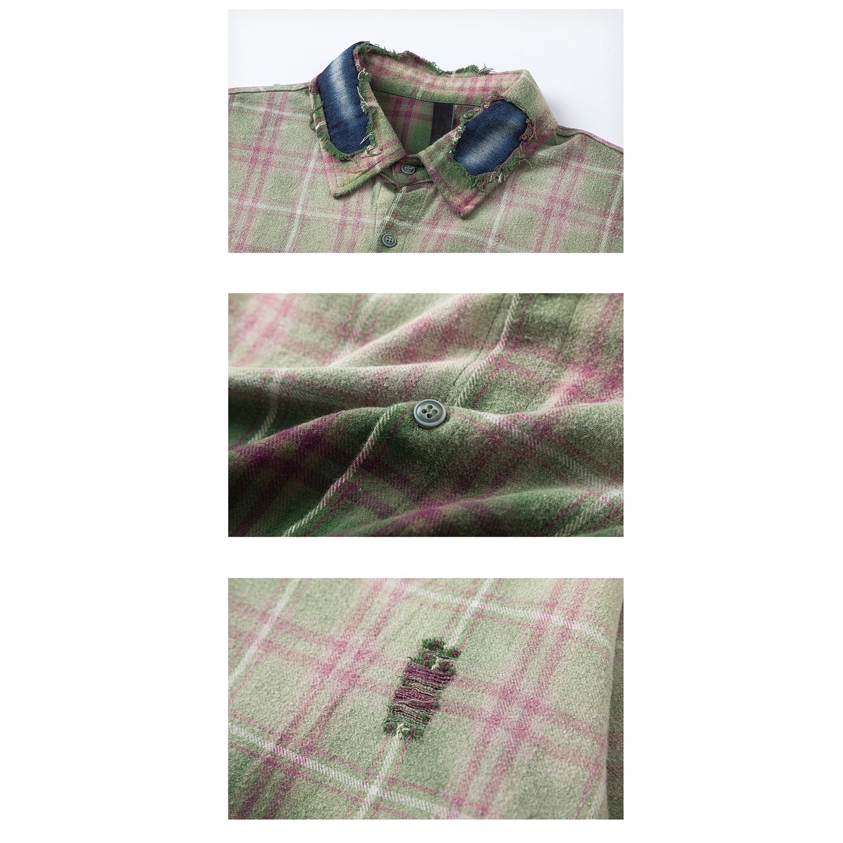 Gradient Plaid Loose Shirt MB7095