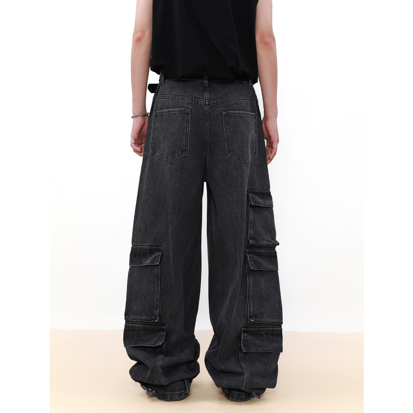 Side Line Stitched Cargo Jeans MB7049