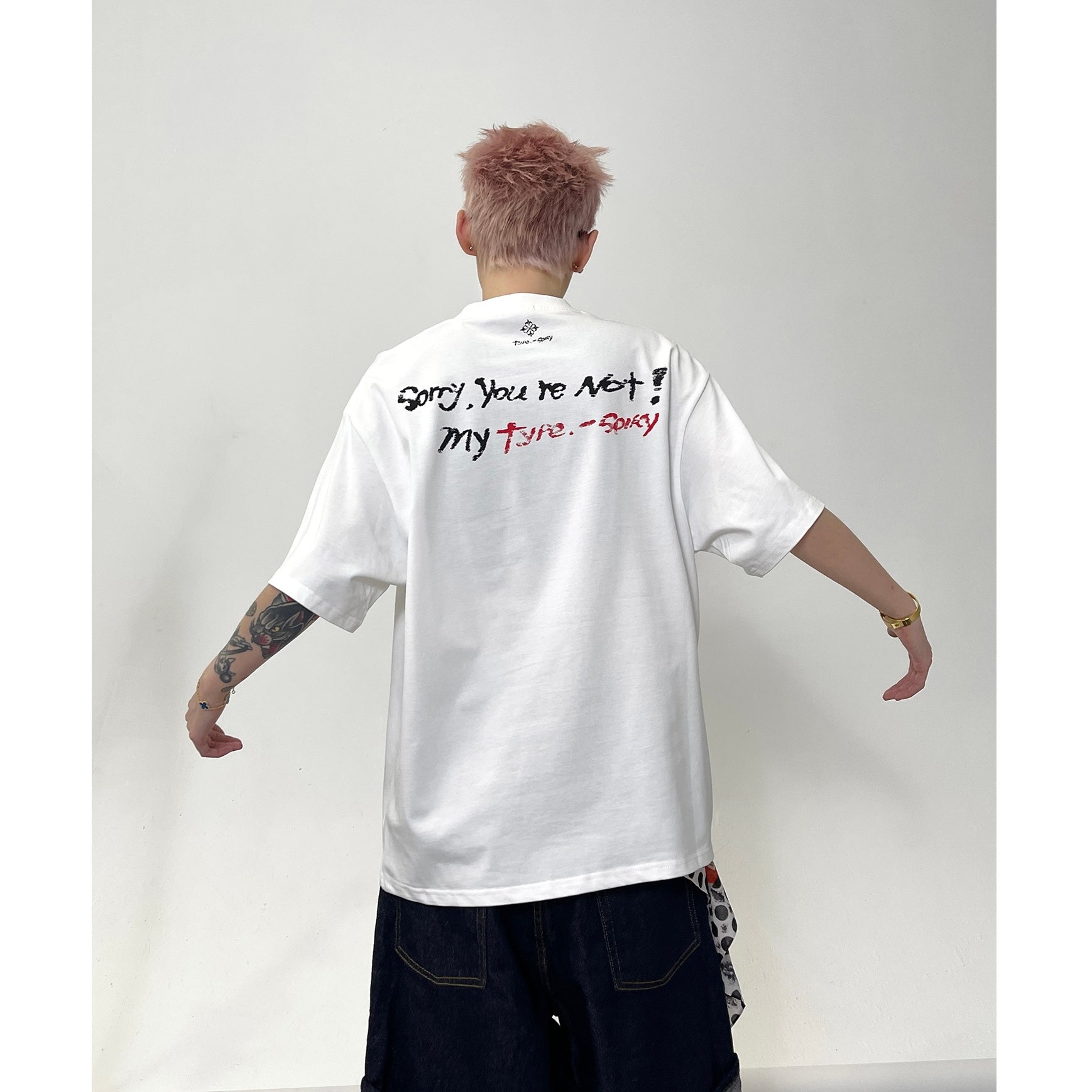 Small Letter Slogan Print T-shirt EAT148
