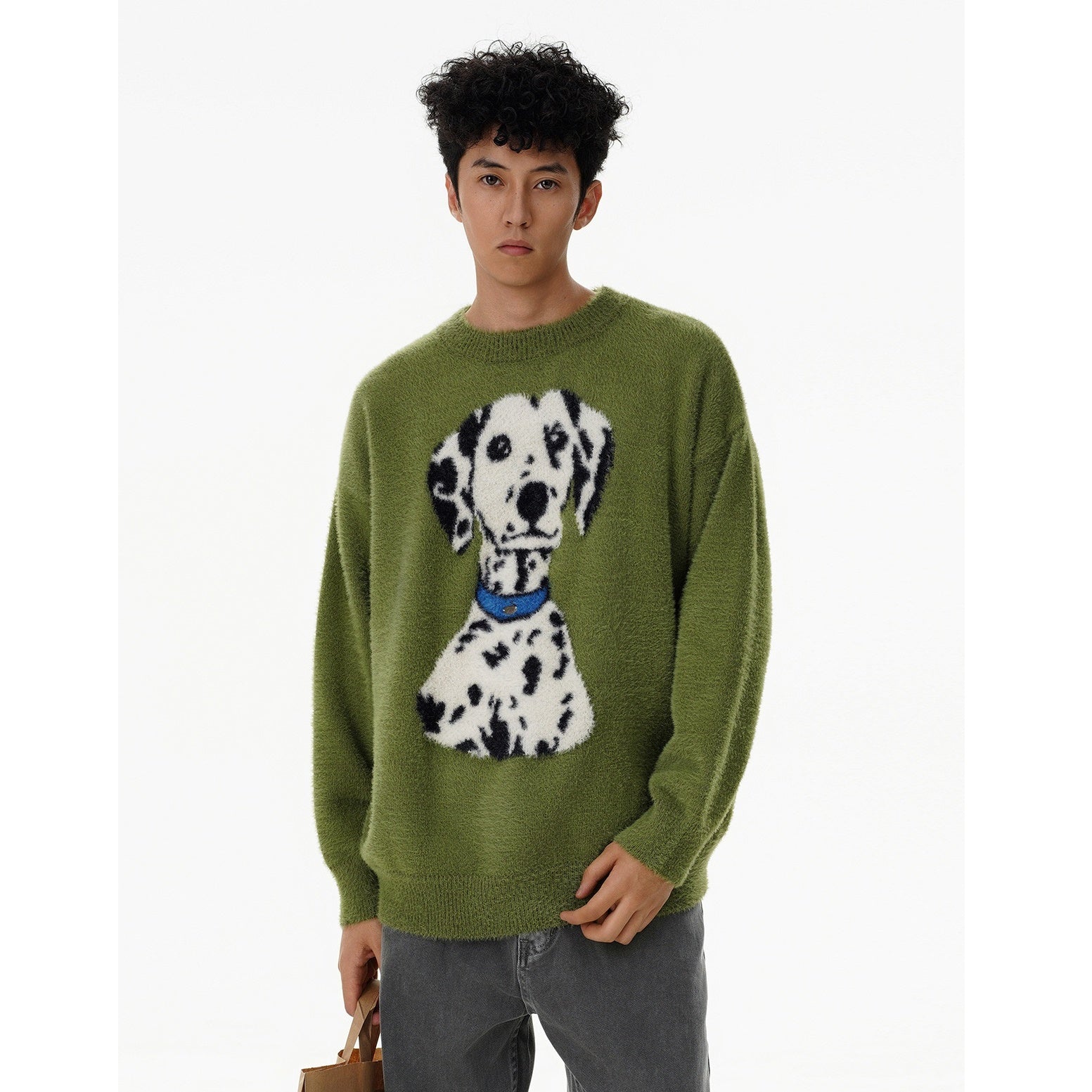 Dalmatian Jacquard Fluffy Knitted Sweater MB7282