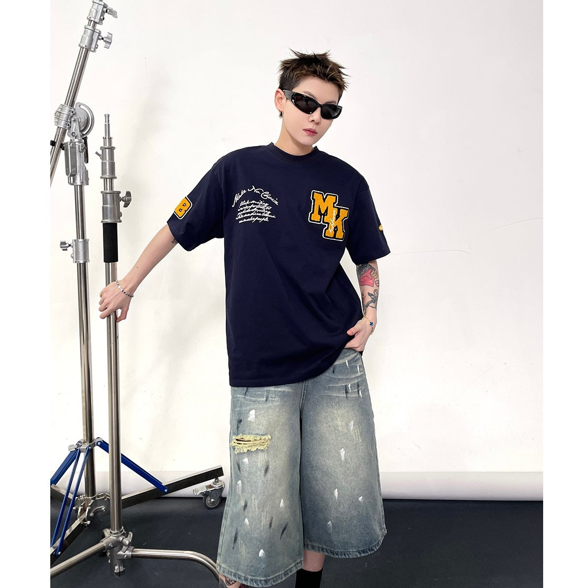 Letter Towel Embroidered T-Shirt EAT124