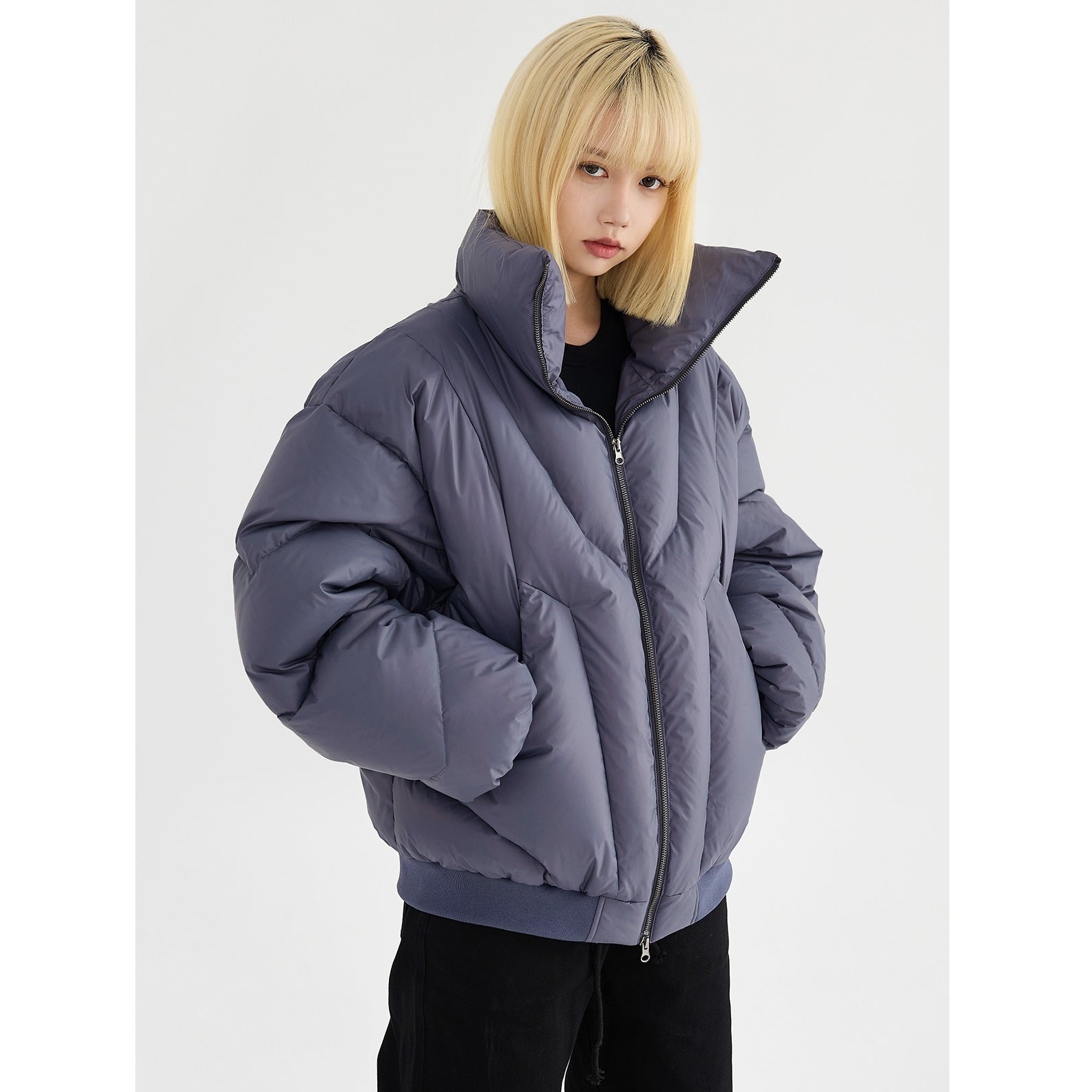 Geometry Stitch High Neck Down Jacket MB7255