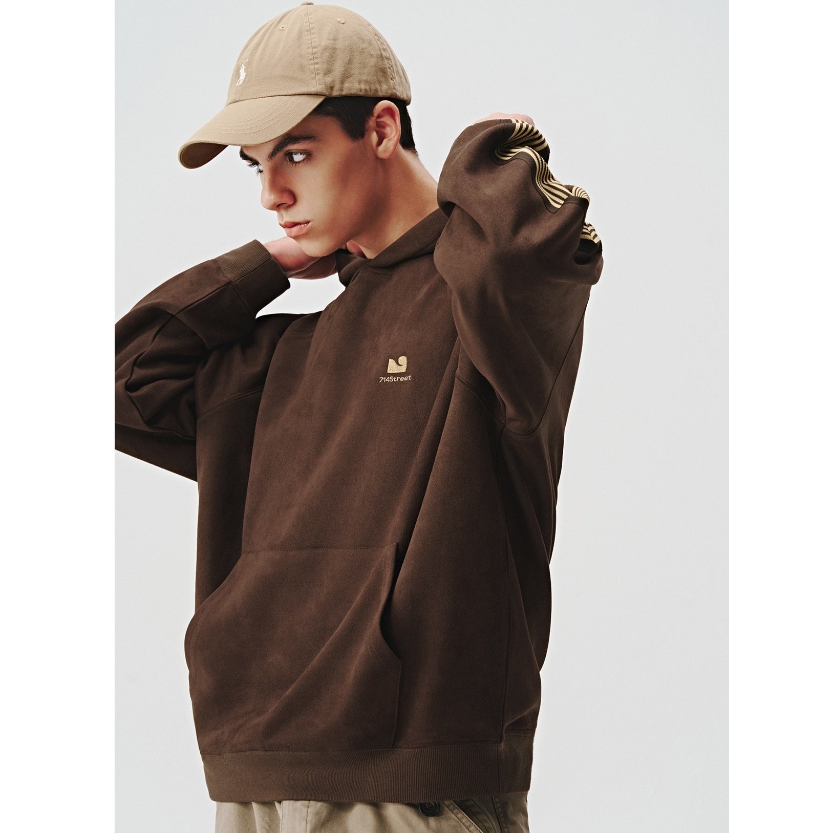 Imitation Suede Touch Line Hoodie MB7138