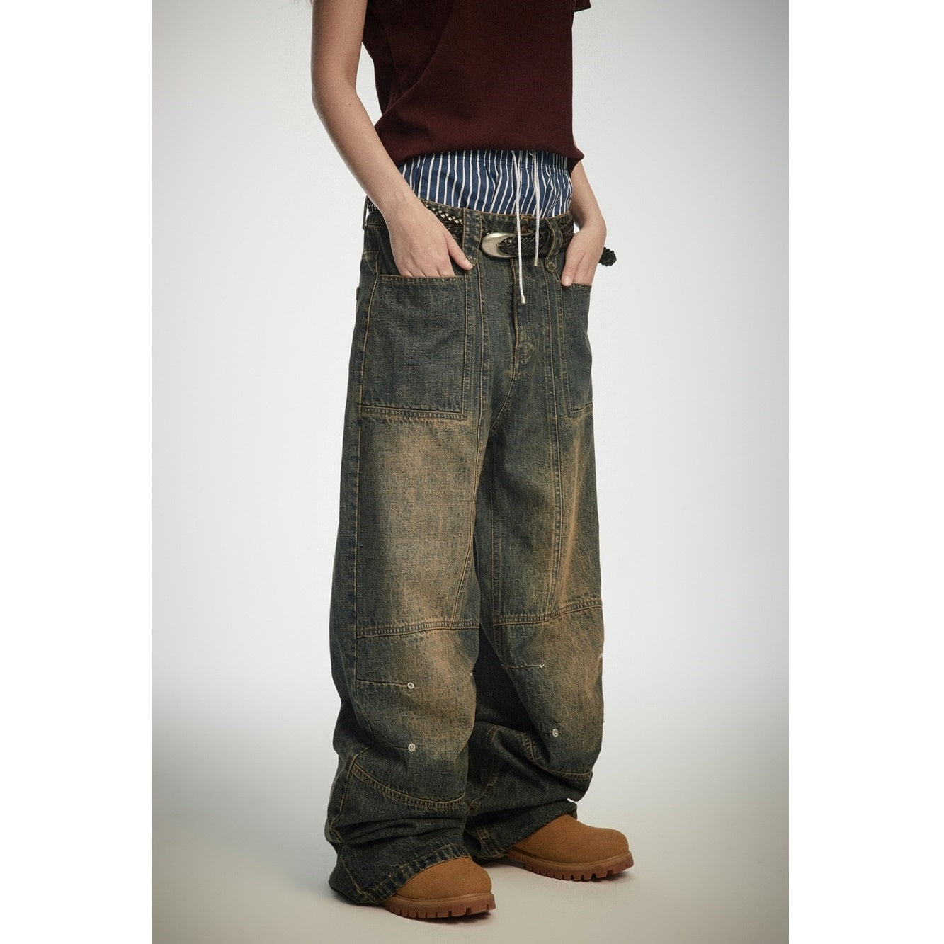 Heavyweight Wash Loose Baker Jeans MB7182