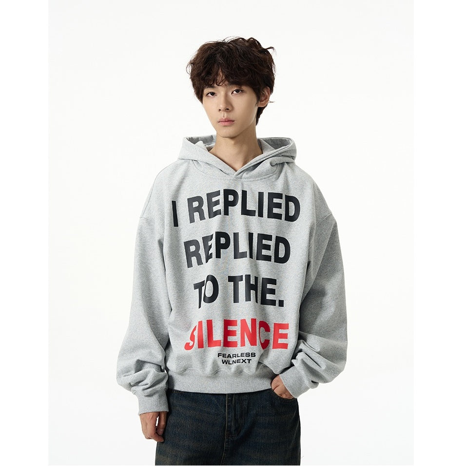 Letter Print Hooded Sweat Pullover MB7034