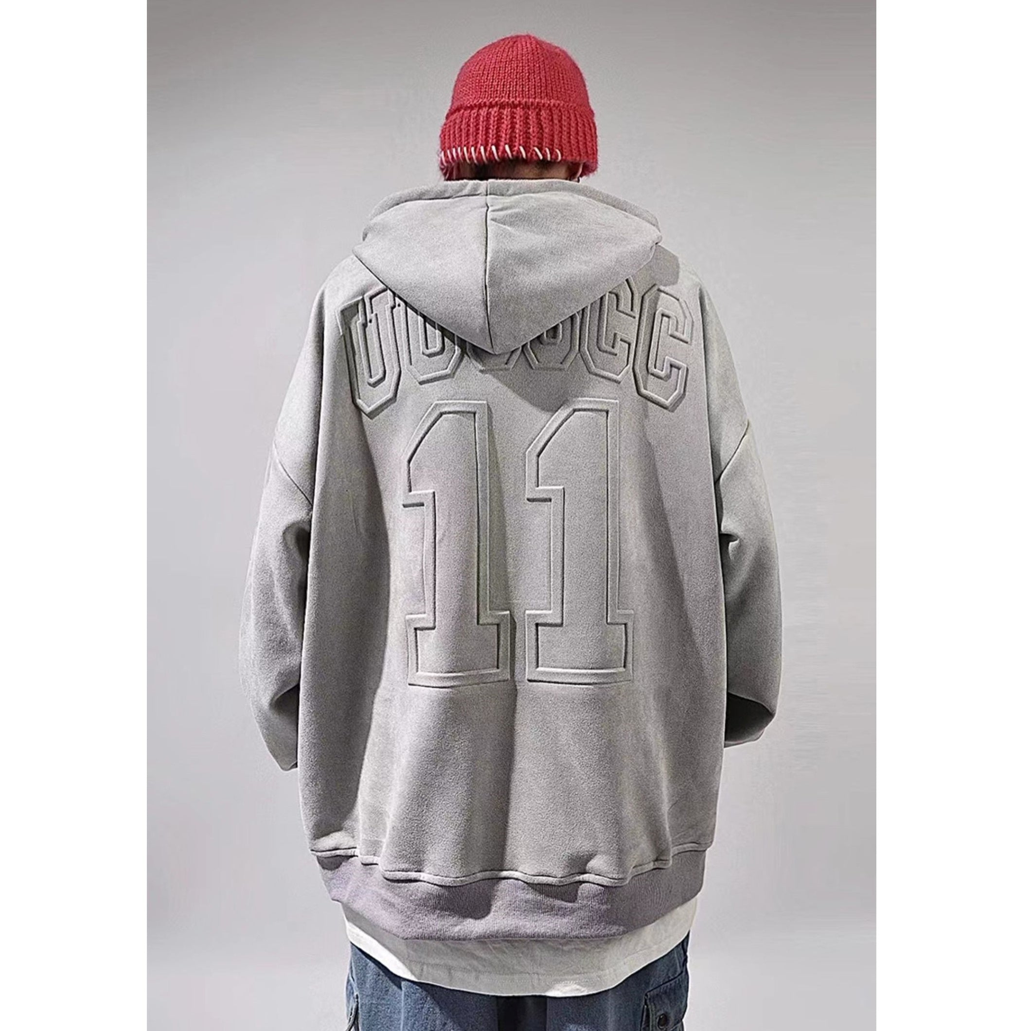 Letter-embossed Oversize Hoodie UU7003