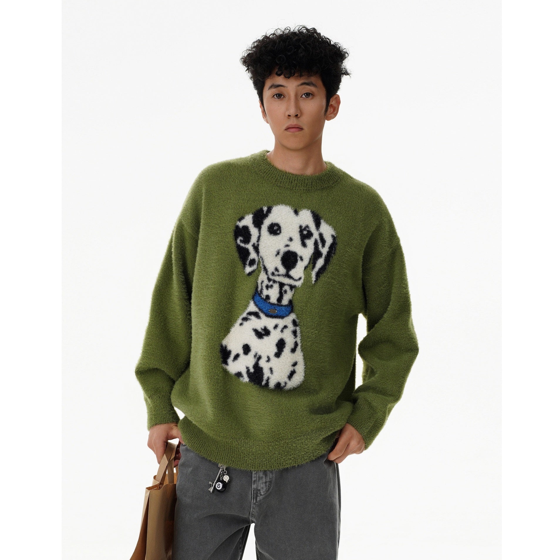 Dalmatian Jacquard Fluffy Knitted Sweater MB7282