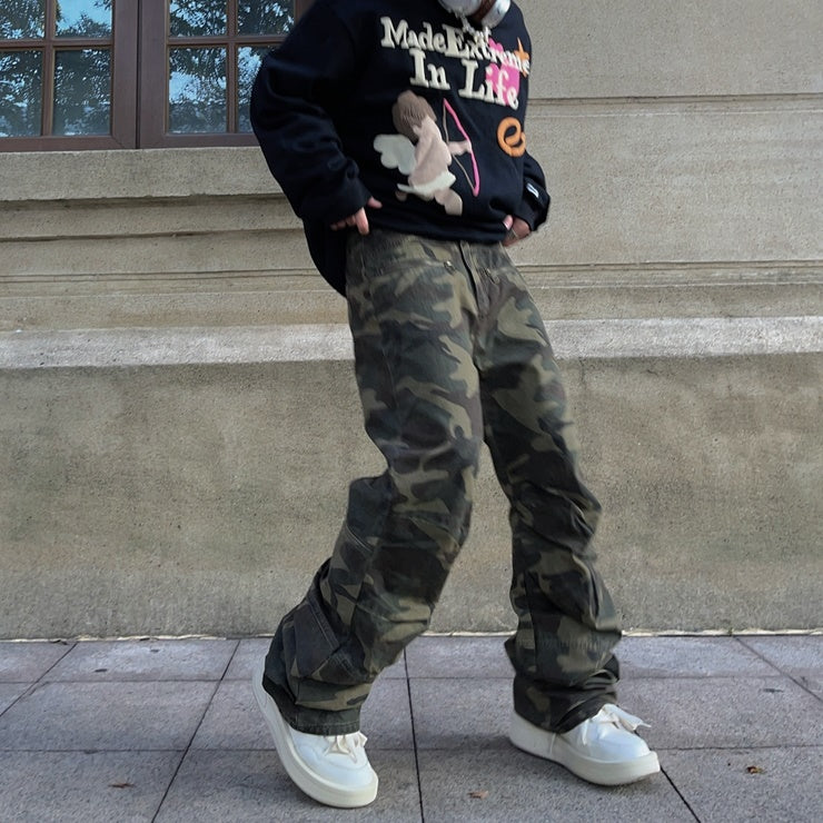 Street Loose Straight Camouflage Pants FT8004