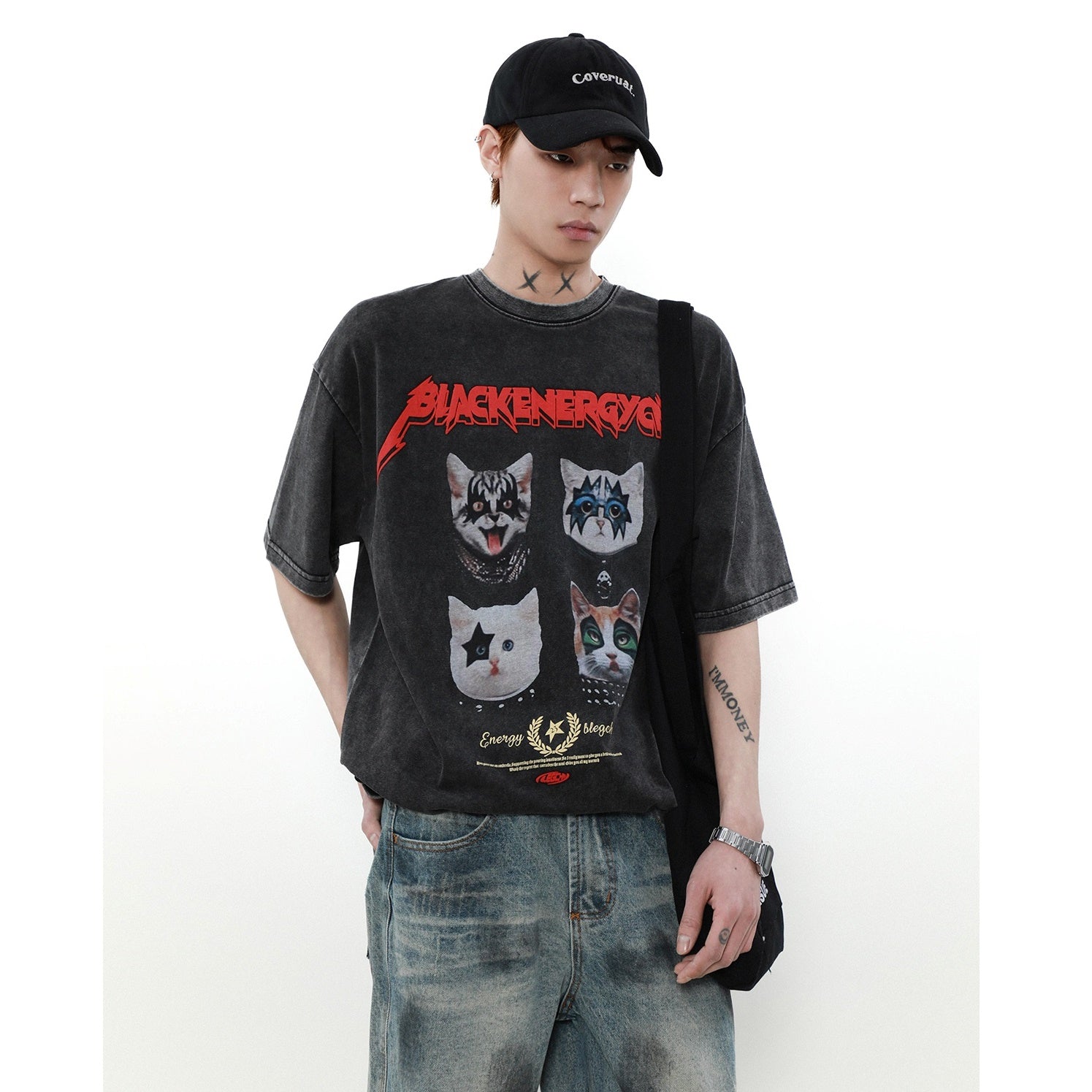 Cat Rock Distressed T-shirt MR005