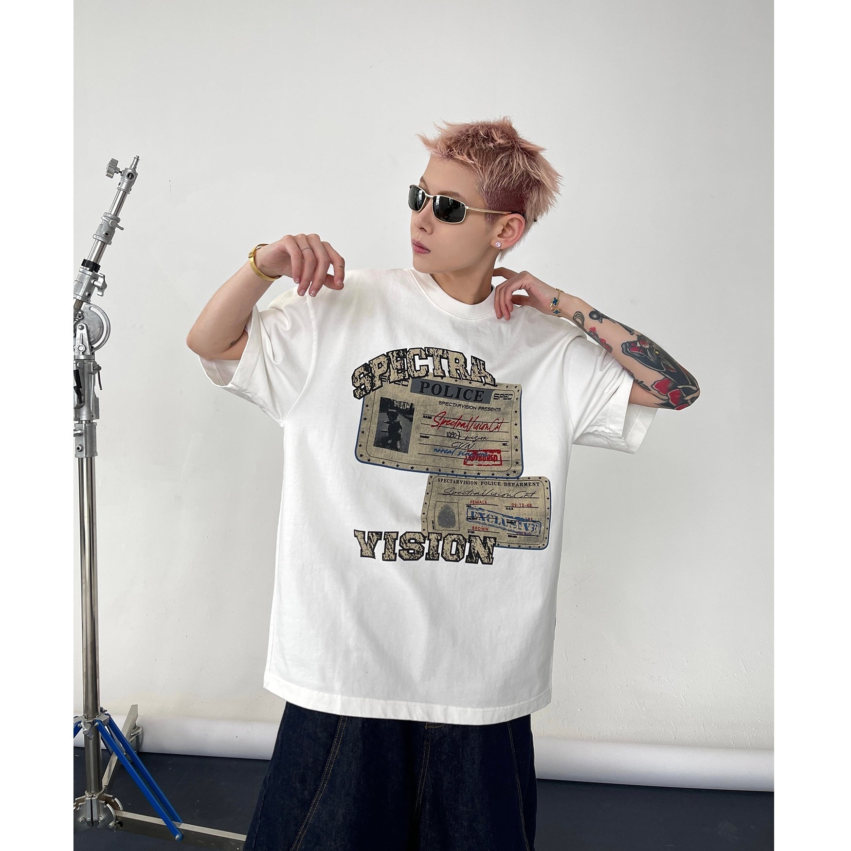 Vintage Stamp Print T-shirt EAT127