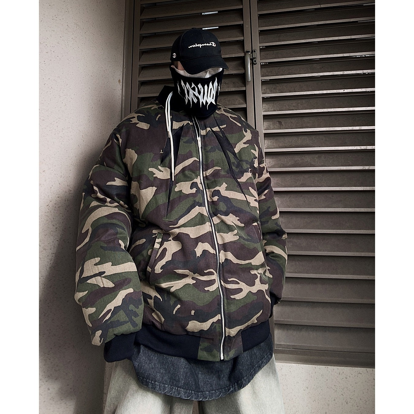 Camouflage Loose Baseball Padded Jacket UU7016