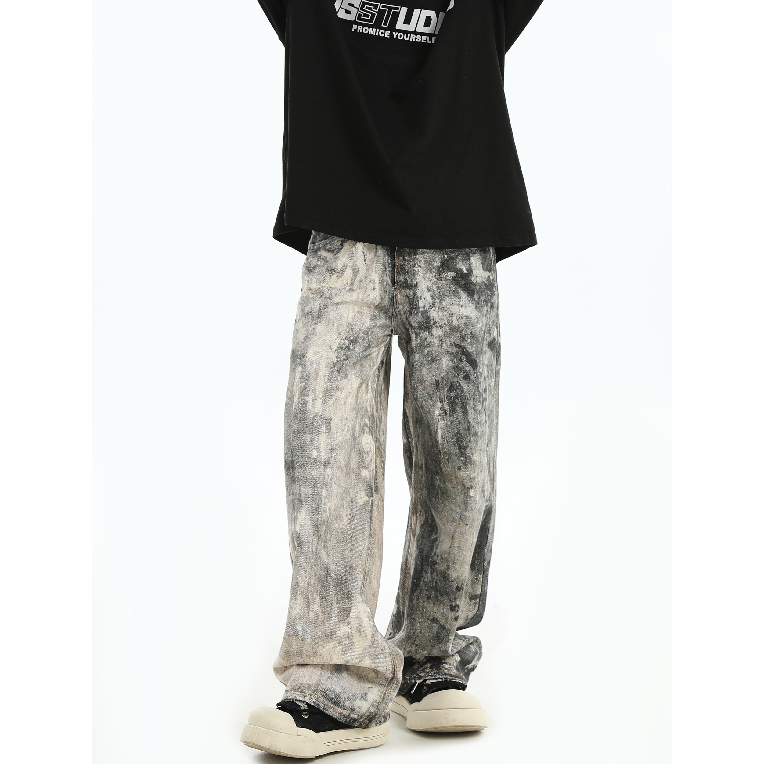 Irregular Tie-Dye Splashed Jeans MB7120