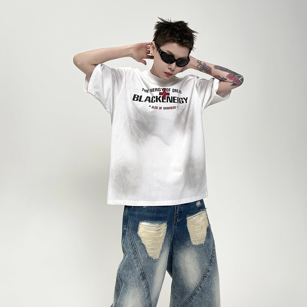 Letter Dirty T-shirt EAT086