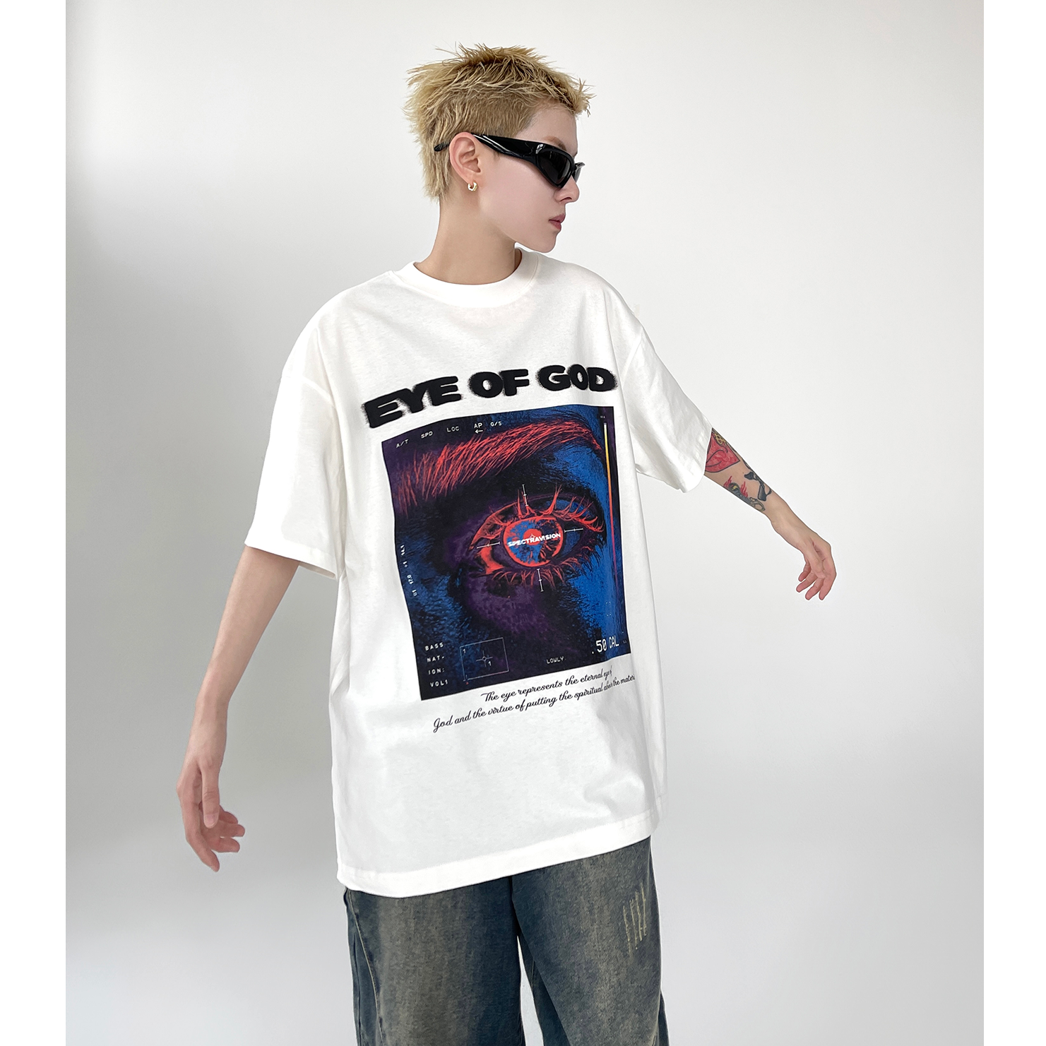 EYE OF GOD Vintage Wash Print T-Shirt EAT014