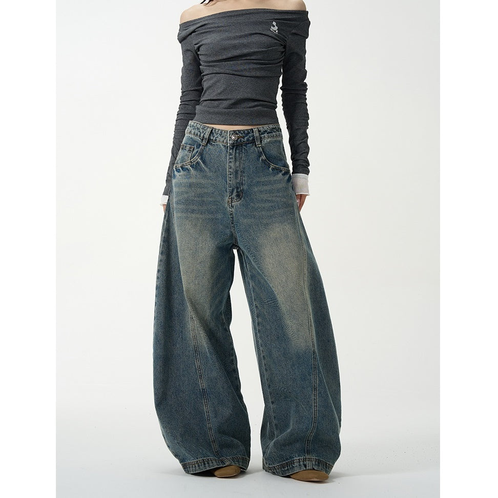 Retro Wash Wide-leg Curve Jeans MB7035