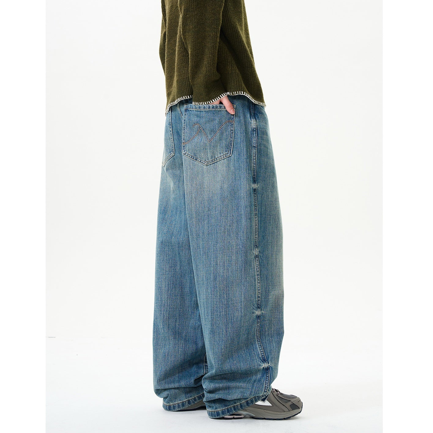 Street Ruffian Loose Straight Washed Jeans NR7001