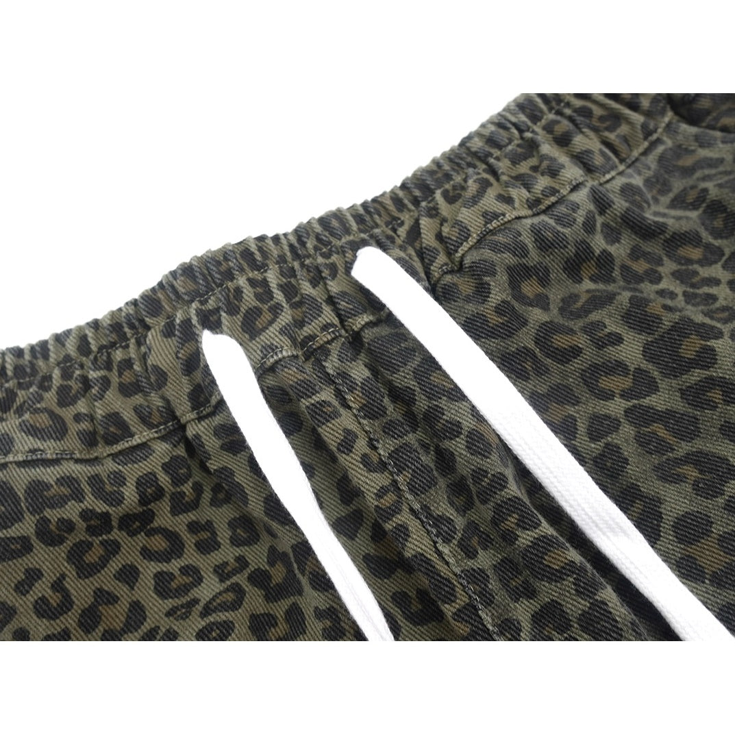 Loose Straight Leopard Print Jeans UU7002