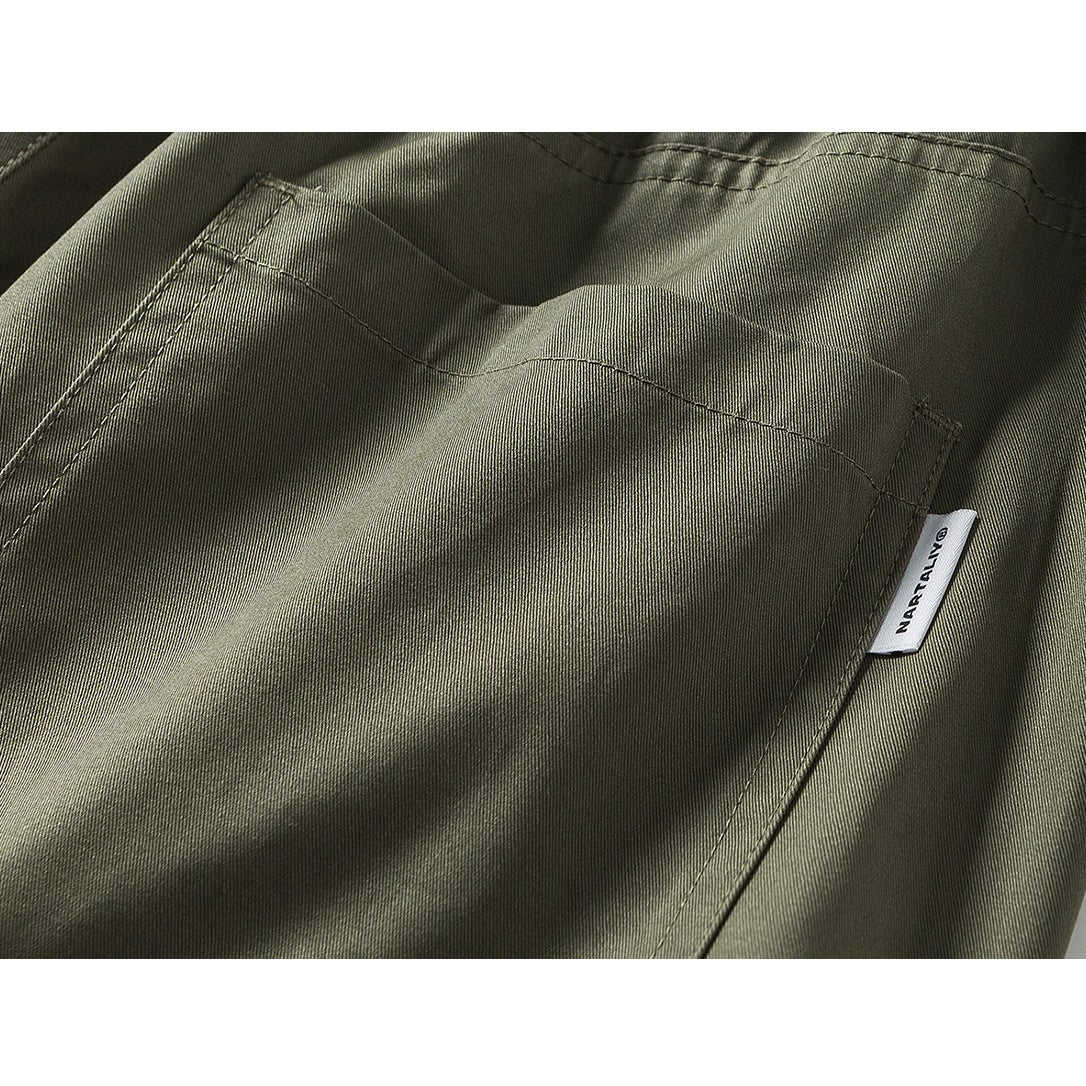 Curve Stitch Switching Pleated Cargo Pants NR7003