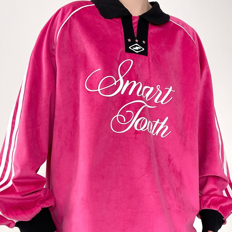 Embroidered Cursive Letter Velvet Sweat MB7093