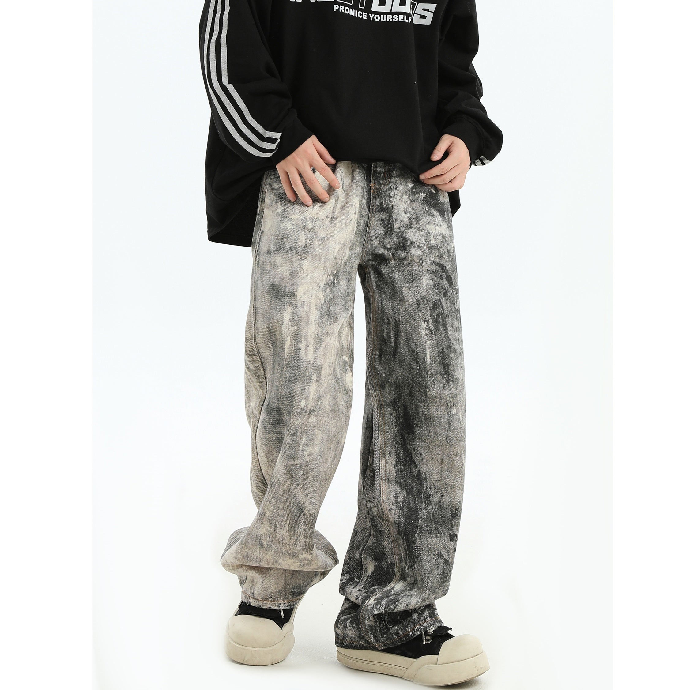 Irregular Tie-Dye Splashed Jeans MB7120