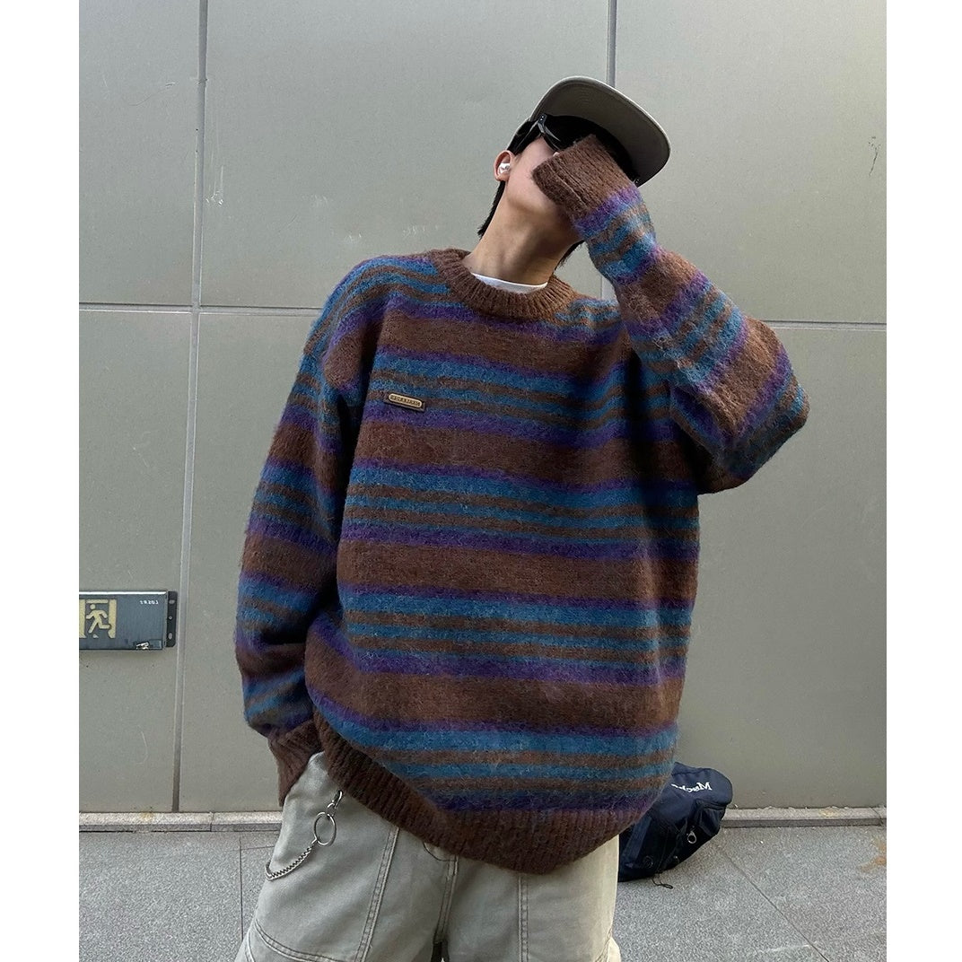 Retro Border Crew Neck Sweater MB7129