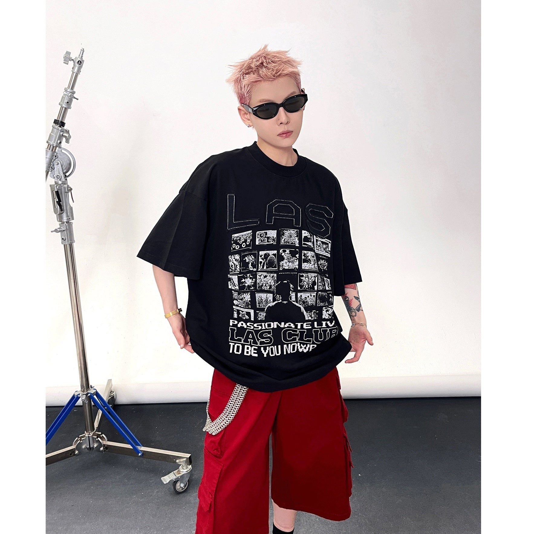 Printed Patch Embroidered T-shirt EAT136