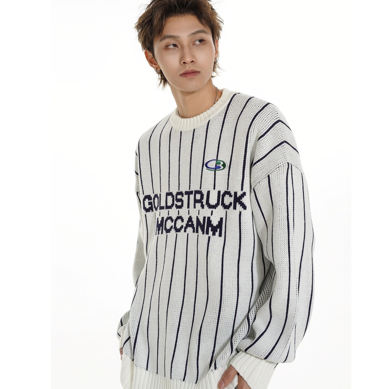 Striped Logo Pullover Sweater MB7140