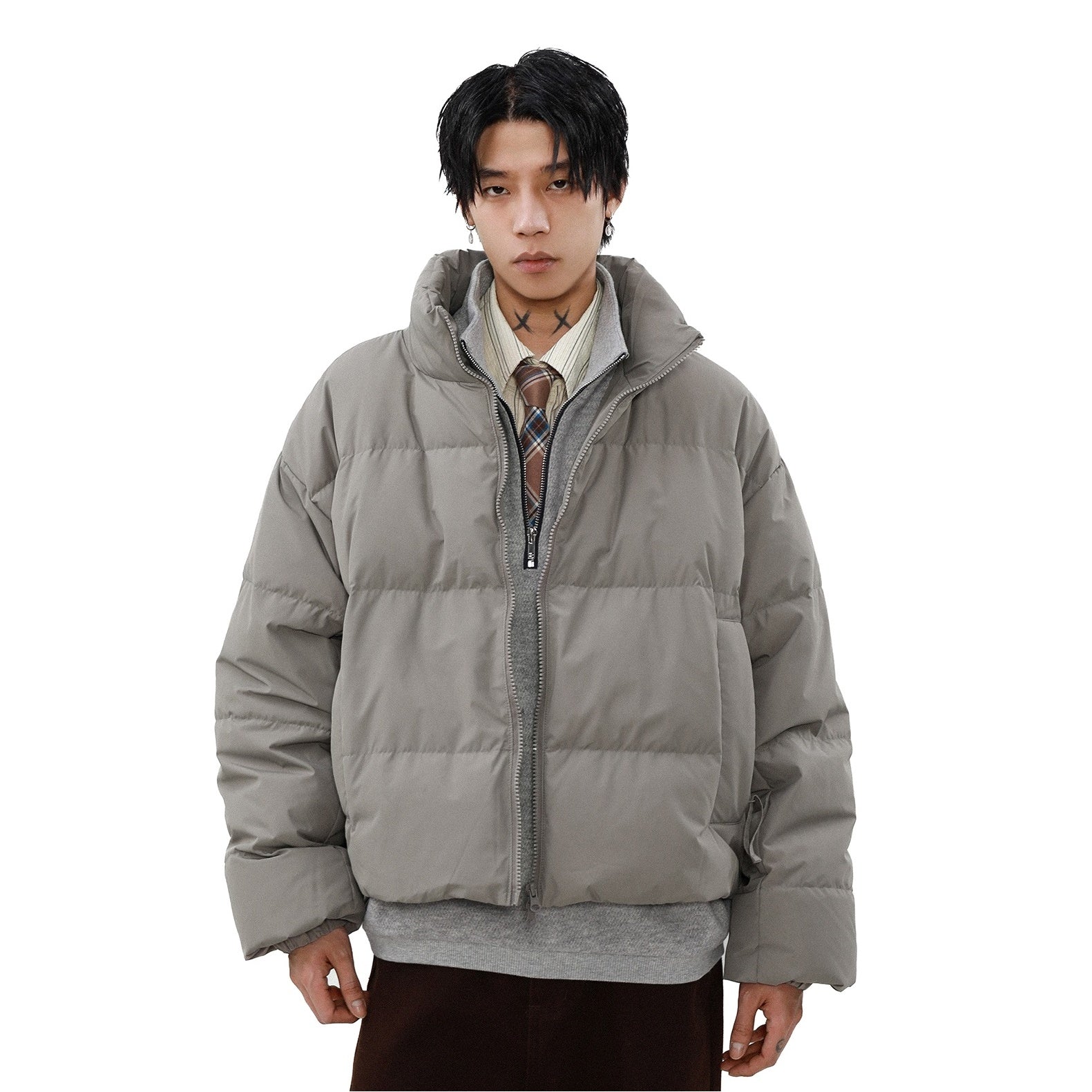 Stand Collar Simple Down Jacket MB7297