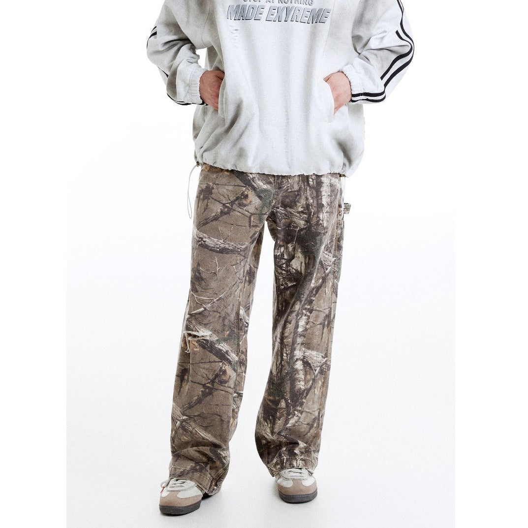 Camouflage Loose Straight Painter Pants MB7150