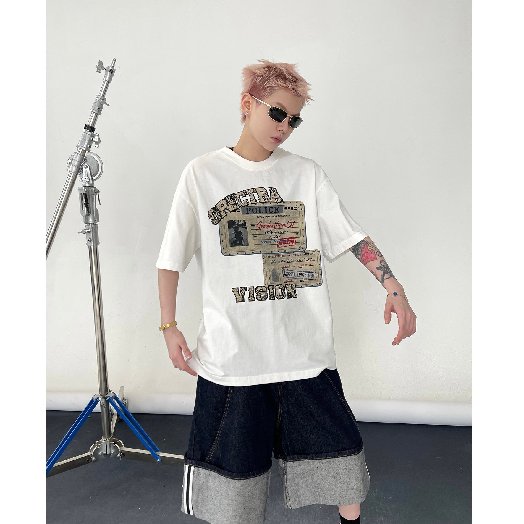 Vintage Stamp Print T-shirt EAT127