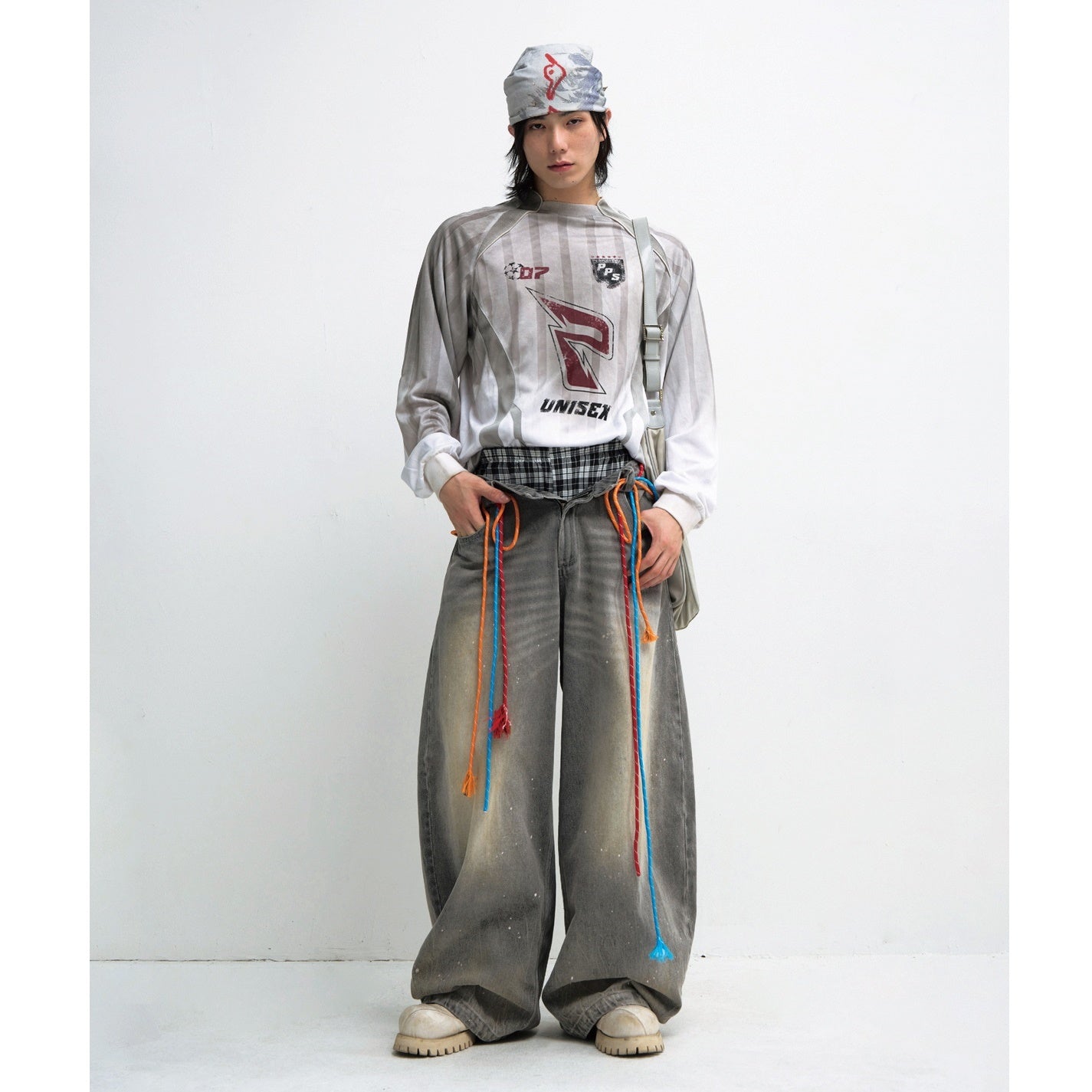Stained Blokecore Style Long Sleeve Racing T-shirt MB7323