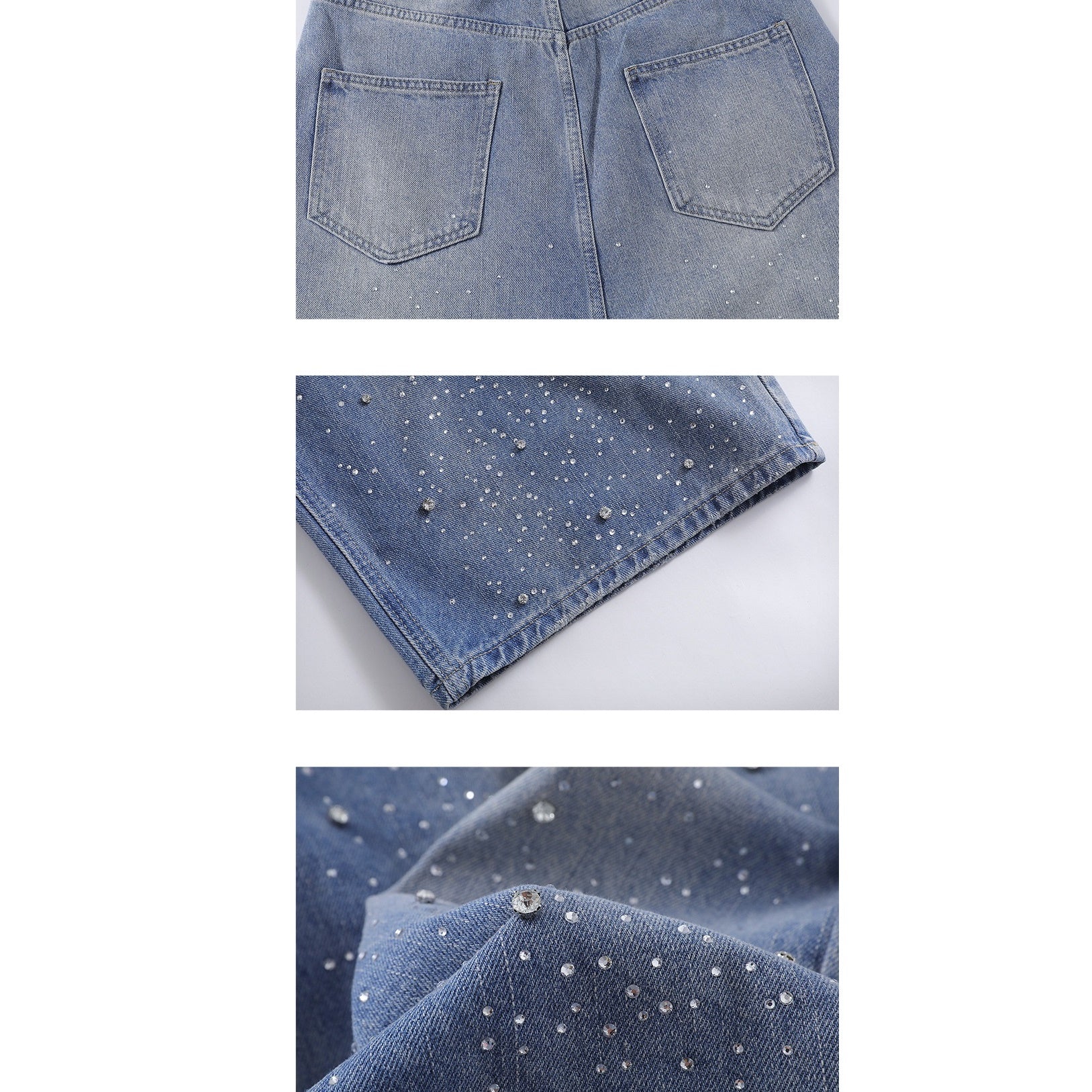 RhineStone Low-grade Design Buggy Jeans MB7051