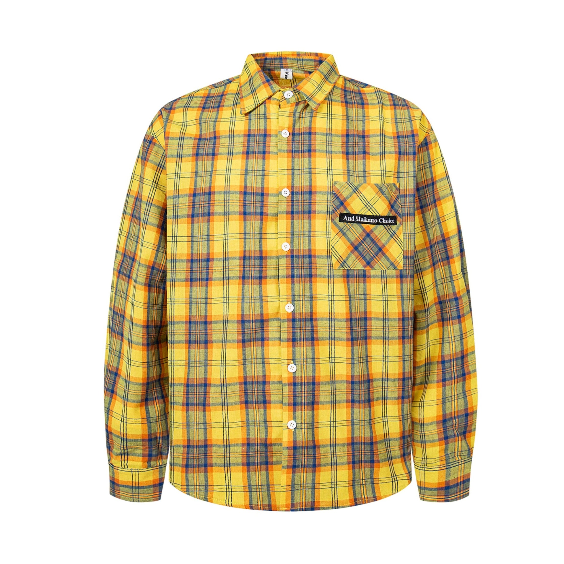Embroidery Plaid Long Sleeve Shirt EAT073