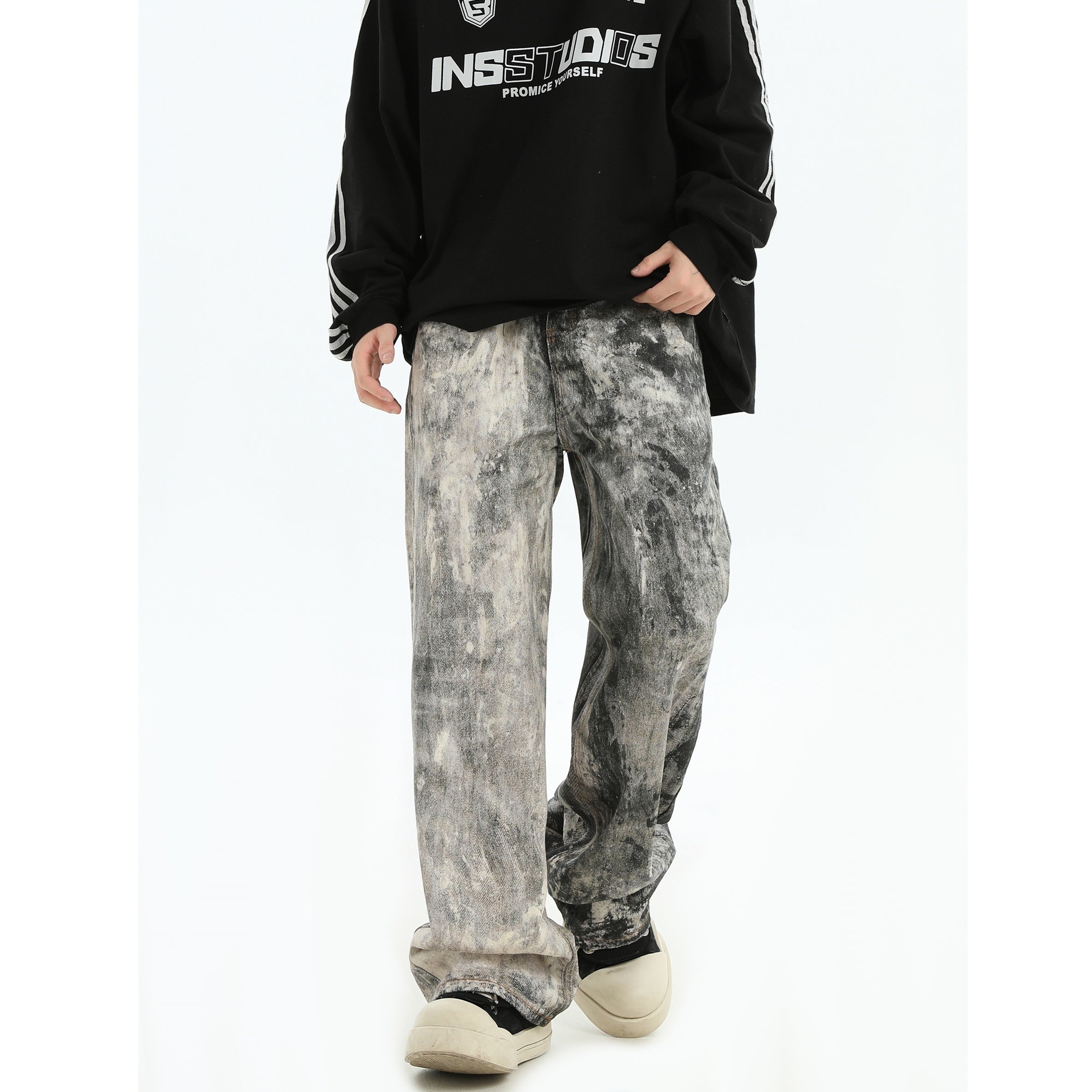 Irregular Tie-Dye Splashed Jeans MB7120