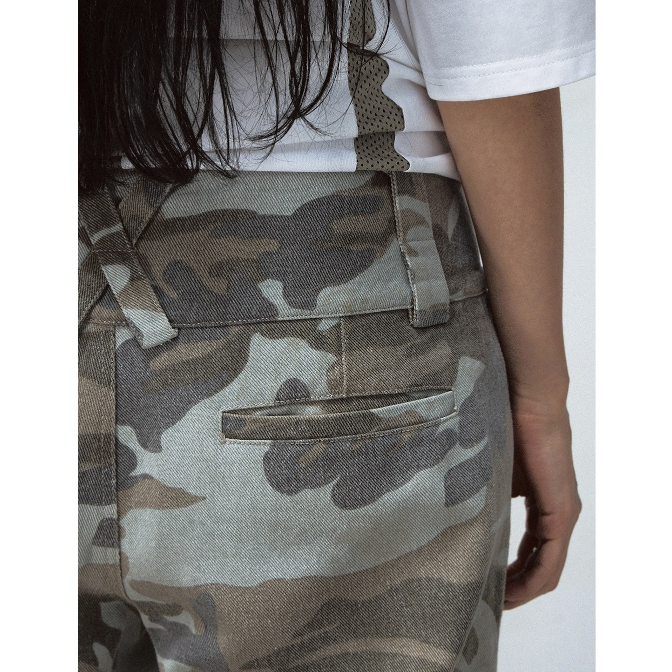 Camouflage Stained Straight Cargo Pants MB7066