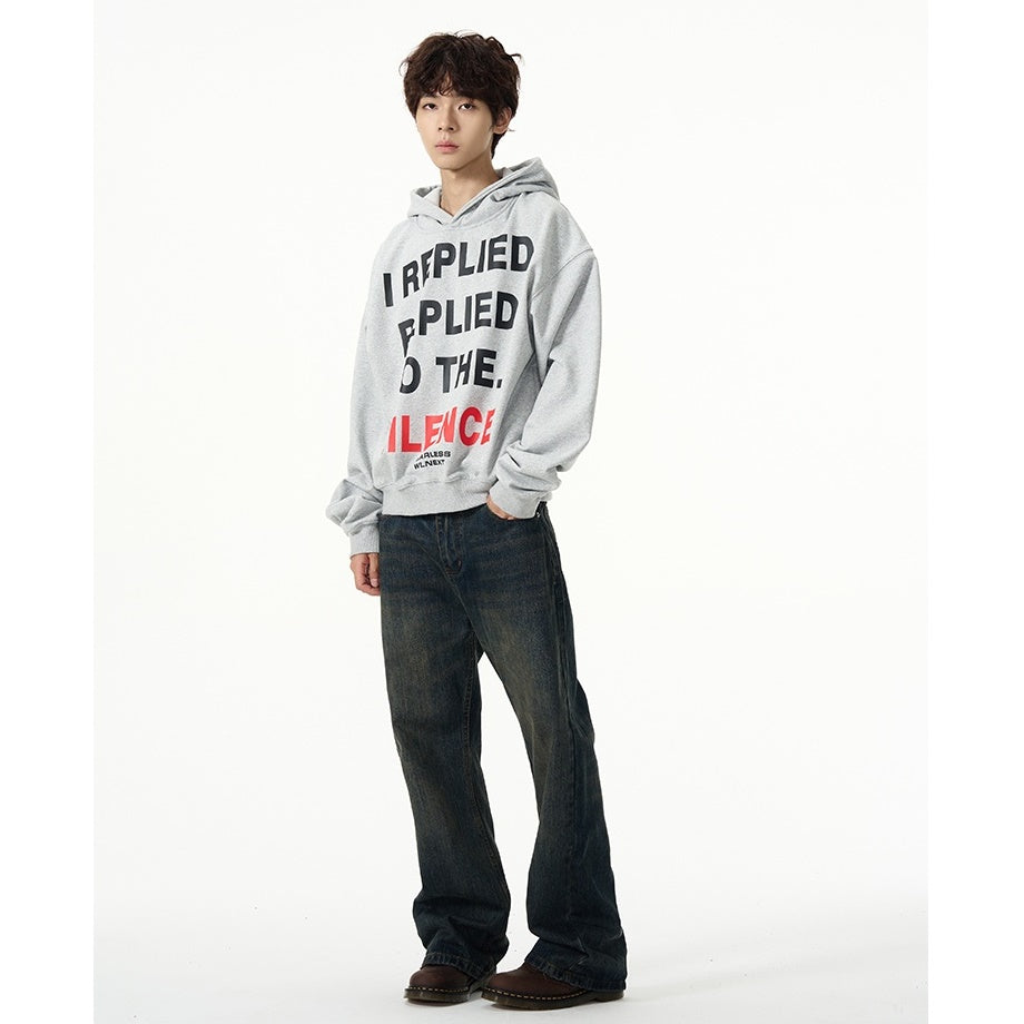 Letter Print Hooded Sweat Pullover MB7034