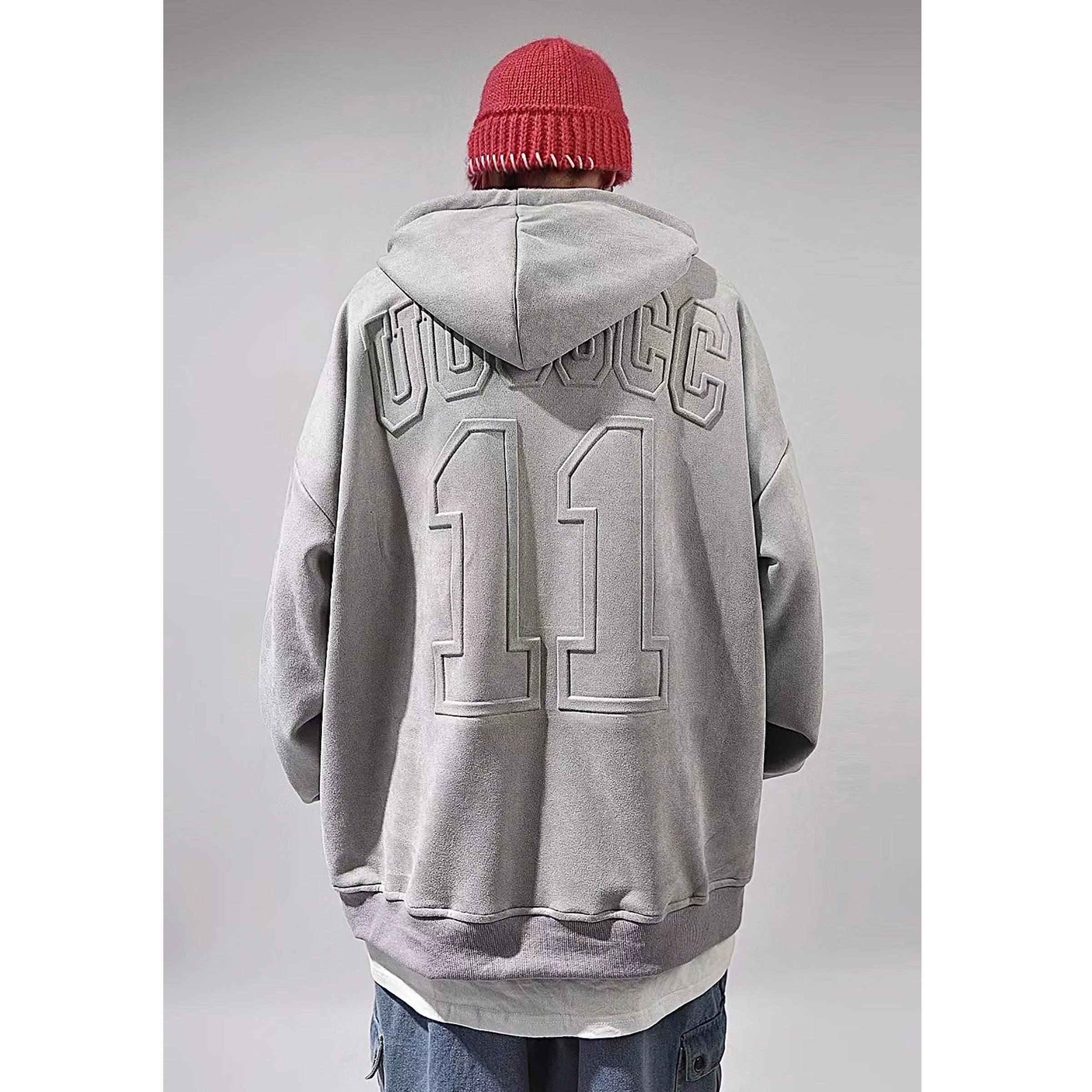 Letter-embossed Oversize Hoodie UU7003