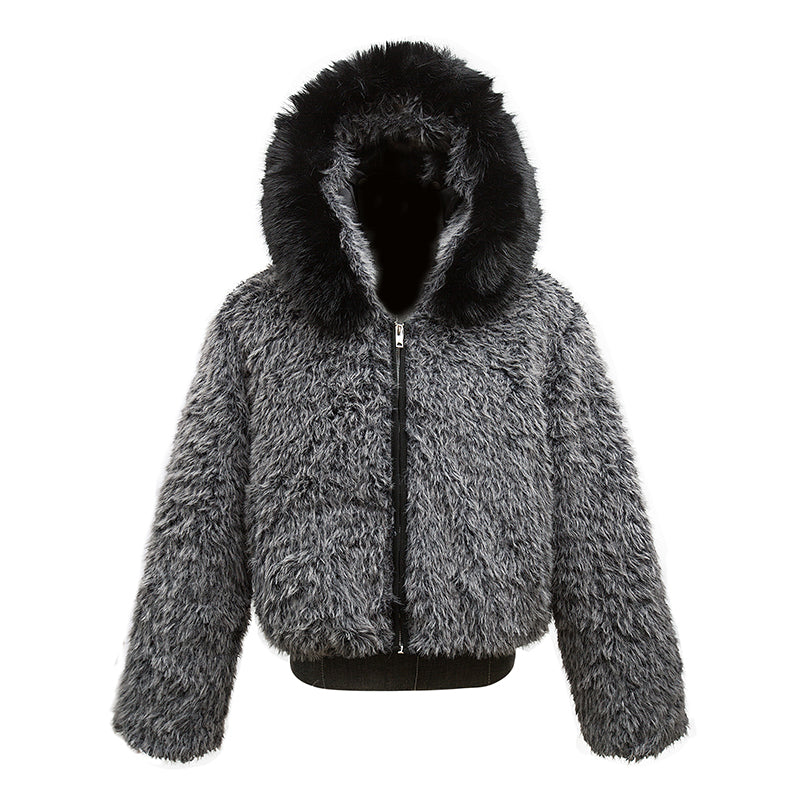 Detachable Fur Collar Fake Fur Jacket MB7298