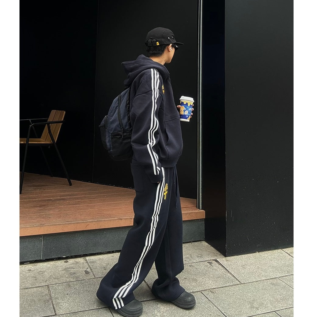 【上下別売り】Three-Bar Loose Casual Zip-up Hooded Parka ＆ Sweat Pants MB7167