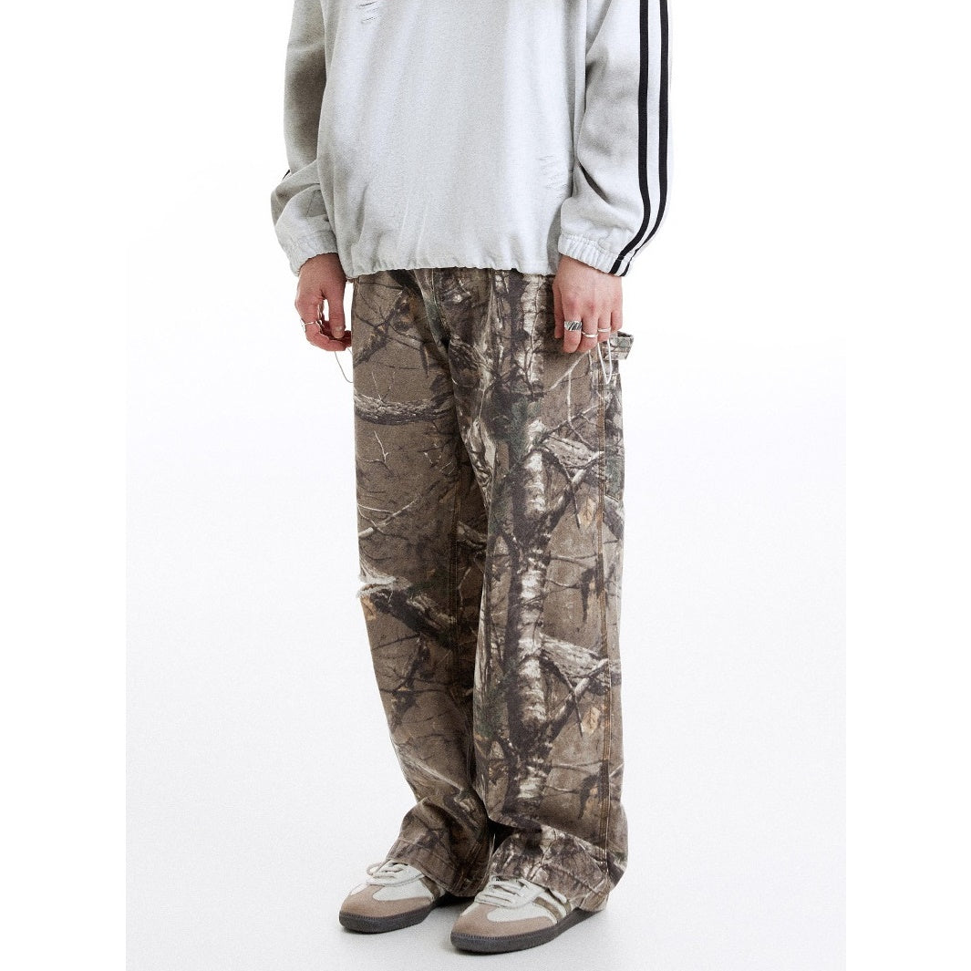 Camouflage Loose Straight Painter Pants MB7150