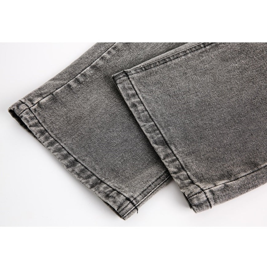 Retro Pocket Design Wash Straight Jeans MB7187